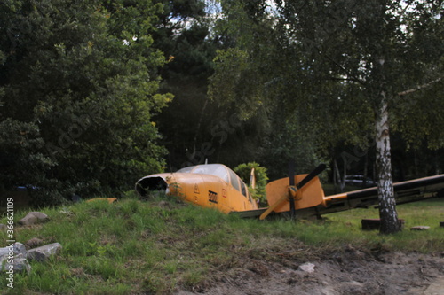 plane wreck in jungle