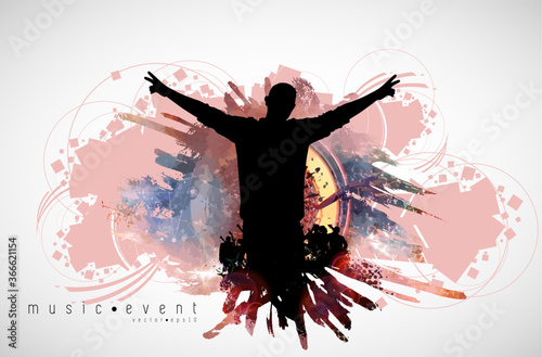 Nightlife and disco concept. Illustration ready for banner or poster