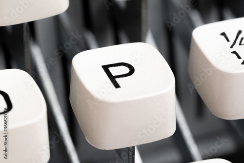 Manual Typewriter White Plastic Key Cap