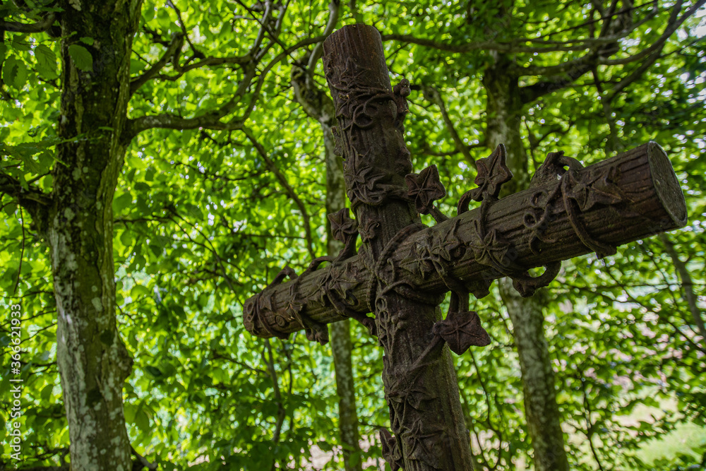 Fototapeta premium Calvaire à l'abbaye de Saint-Michel en Thiérache