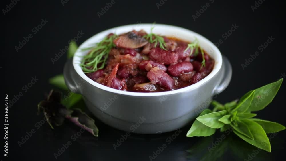 cooked boiled red beans with various vegetables cooked boiled red beans with various vegetables