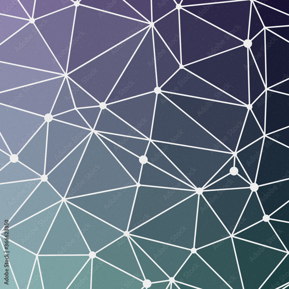 Obraz premium Teal Blue color Abstract color Low-Polygones Generative Art background illustration