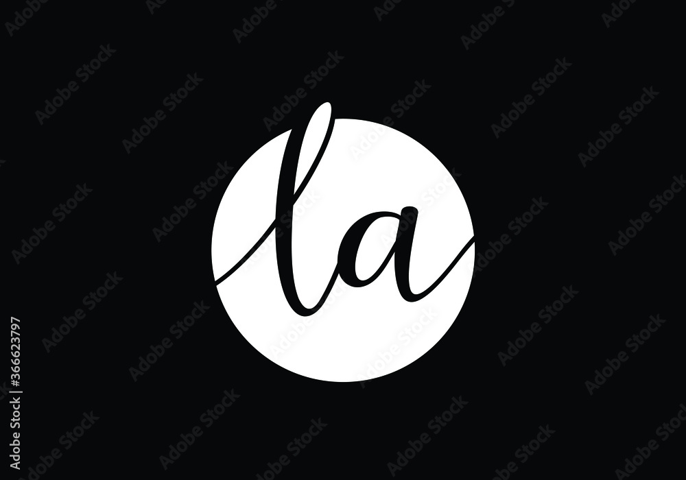 Initial Monogram Letter L A Logo Design Vector Template. L A letter sign symbol Initial Monogram Letter L A Logo Design Vector Template. L A letter sign symbol