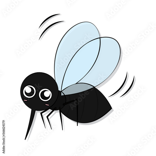 Isolated happy mosquito cartoon