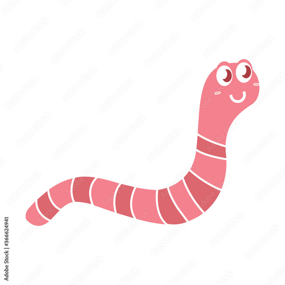 Isolated cute worm cartoon Isolated cute worm cartoon