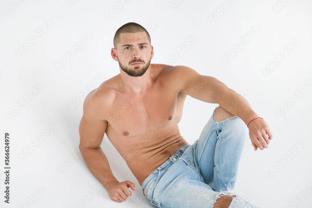 handsome young man with naked torso handsome young man with naked torso