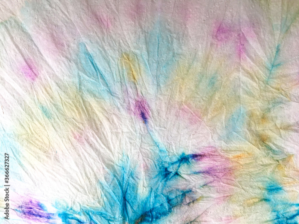 Tie Dye Texture. Tye Closeup Indonesian Shirt. Spiral Stain Ink Cloth. Background Tie Dye Texture. Peace Faded Kaleidoscope Element. Tiedye Stain.