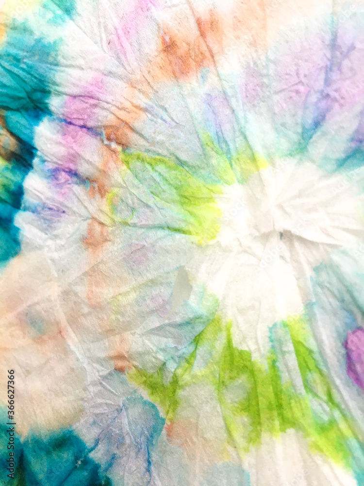 Tie Dye Pattren. Tye Watercolour Japanese Fabric. Rainbow Space Round Surface. Background Tie Dye Pattren. Color Artistic Repeat Art. Dyed Space.