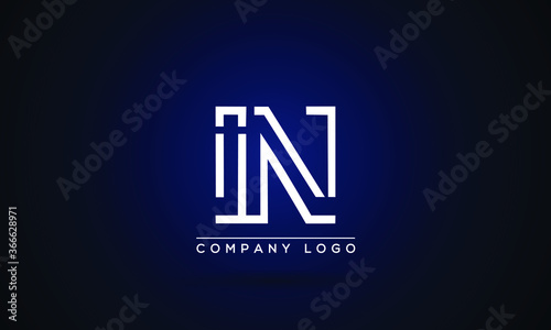  IN or NI Logo Initial letter Design Template Vector