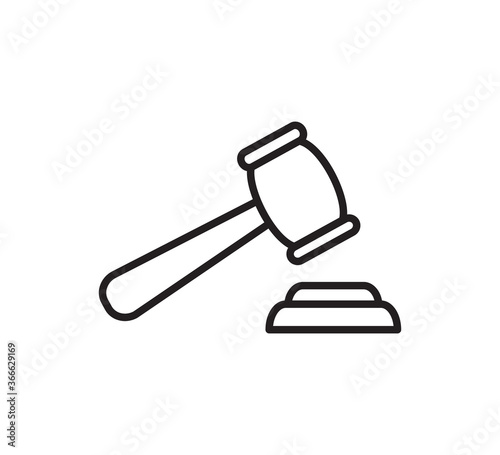 Hammer law icon vector logo design template