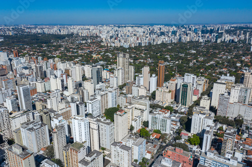 Aerial view of Sao Paulo  Brazil. Important avenue. Avenue Rebou  as.