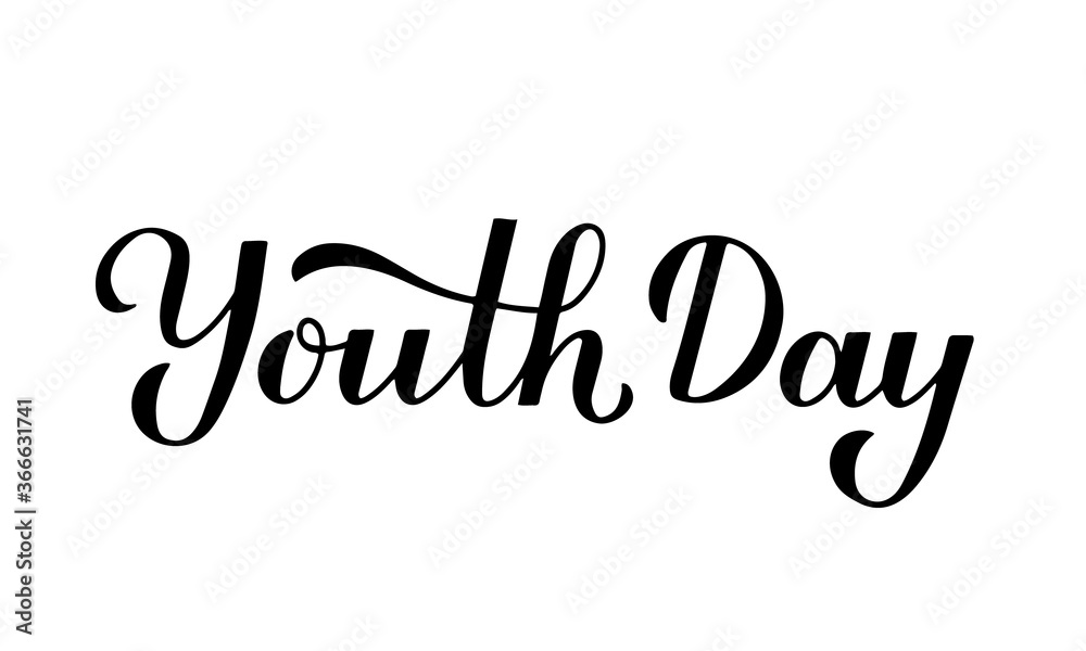 Youth Day calligraphy hand lettering isolated on white. Easy to edit vector template for typography poster, banner, greeting card, flyer, sticker, etc