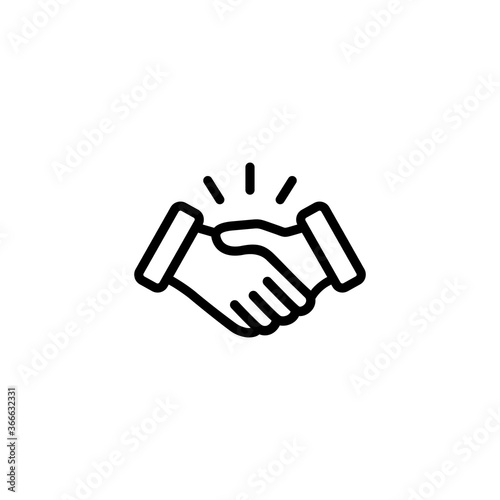 Hand shake icon  agreement symbol vector