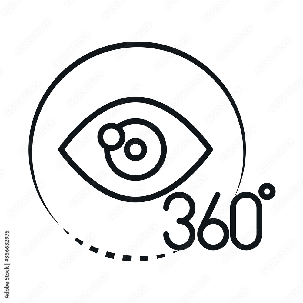 360 degree view virtual tour augmented linear style icon design 360 degree view virtual tour augmented linear style icon design
