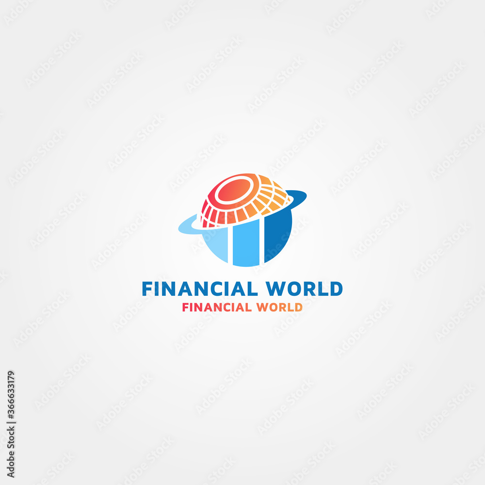 financial world Vector logo design template Idea and inspiration financial world Vector logo design template Idea and inspiration
