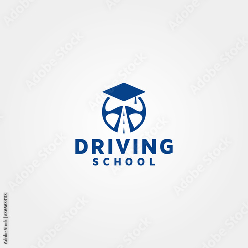 Driving School vector logo design