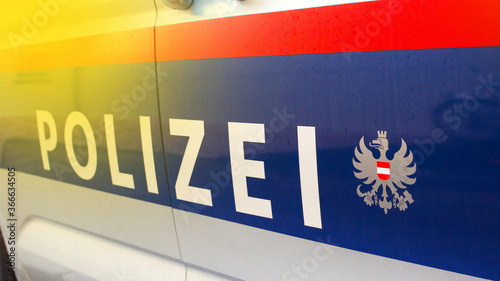  Close up of austrian federal police car on the street
