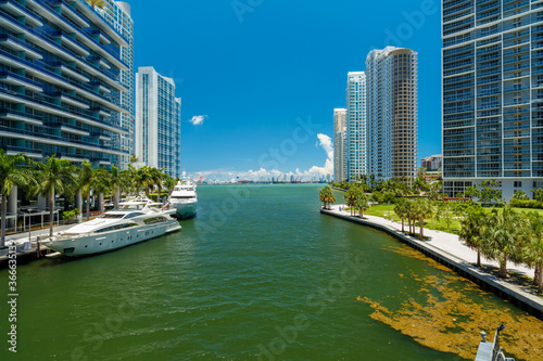 Downtown Miami River Cityscape