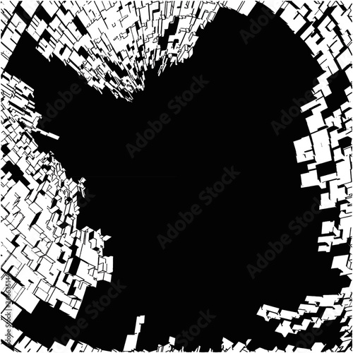 Abstract Urban City Fall Into The Black Hole 
