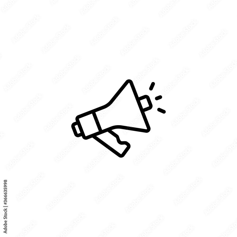 Megaphone icon vector. Simple megaphone sign in modern design style for web site and mobile app Megaphone icon vector. Simple megaphone sign in modern design style for web site and mobile app