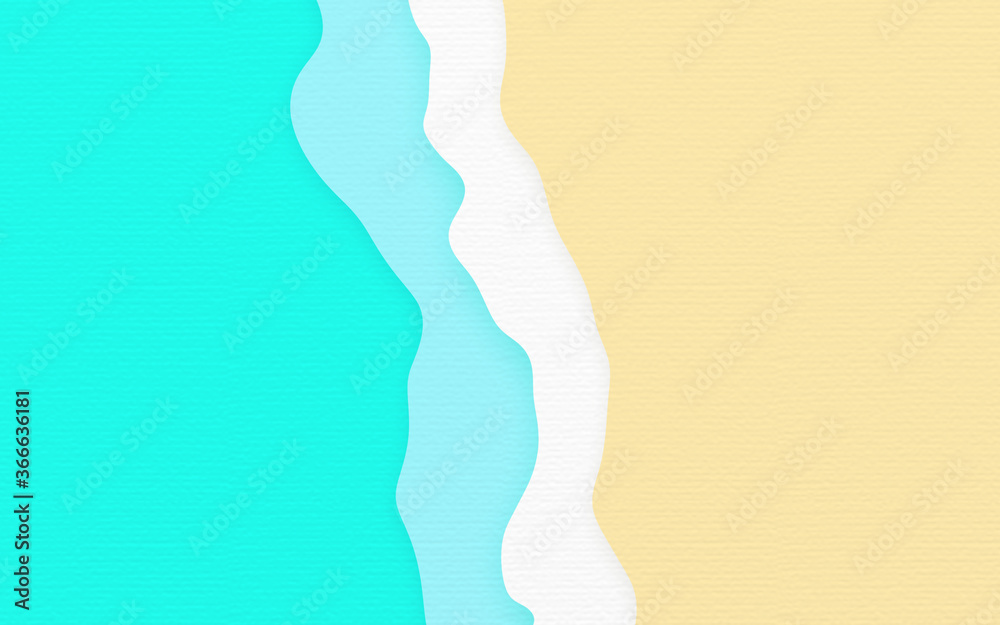 Blue sea and yellow sand gradient paper art background.Summer beach. Abstract watercolor background Blue sea and yellow sand gradient paper art background.Summer beach. Abstract watercolor background
