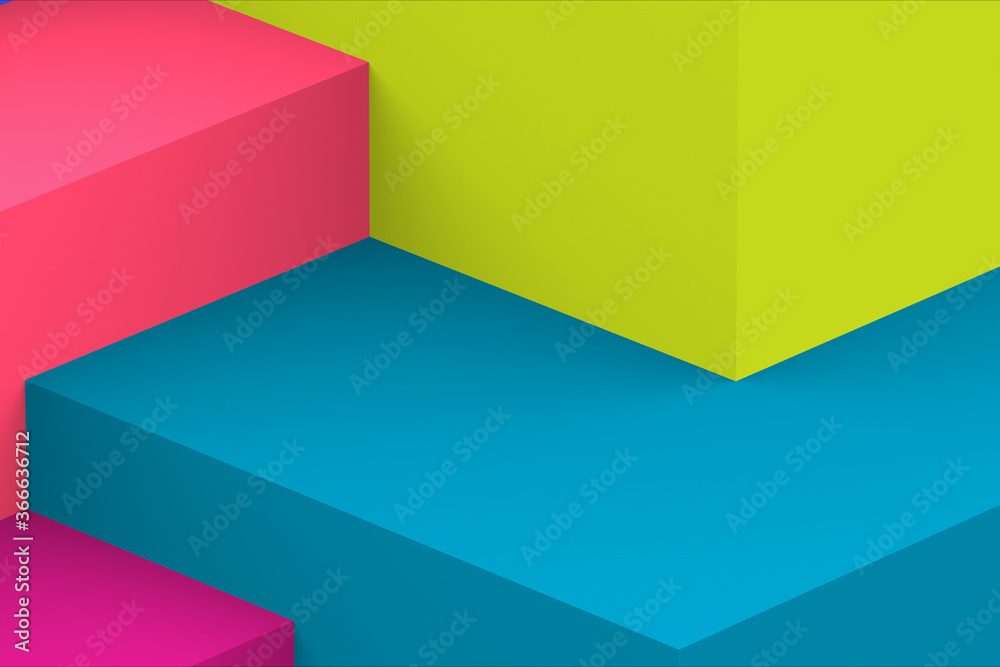 Abstract geometric cubic colorful background. isometric 3d render. Abstract geometric cubic colorful background. isometric 3d render.