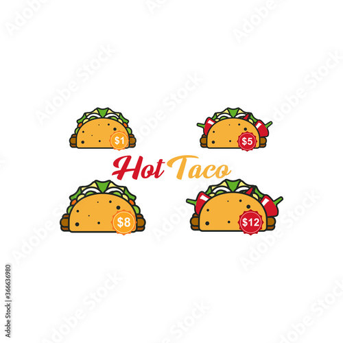 Illustration Vector Graphic of Hot and Spicy Tacos. Perfect to use for Food Business