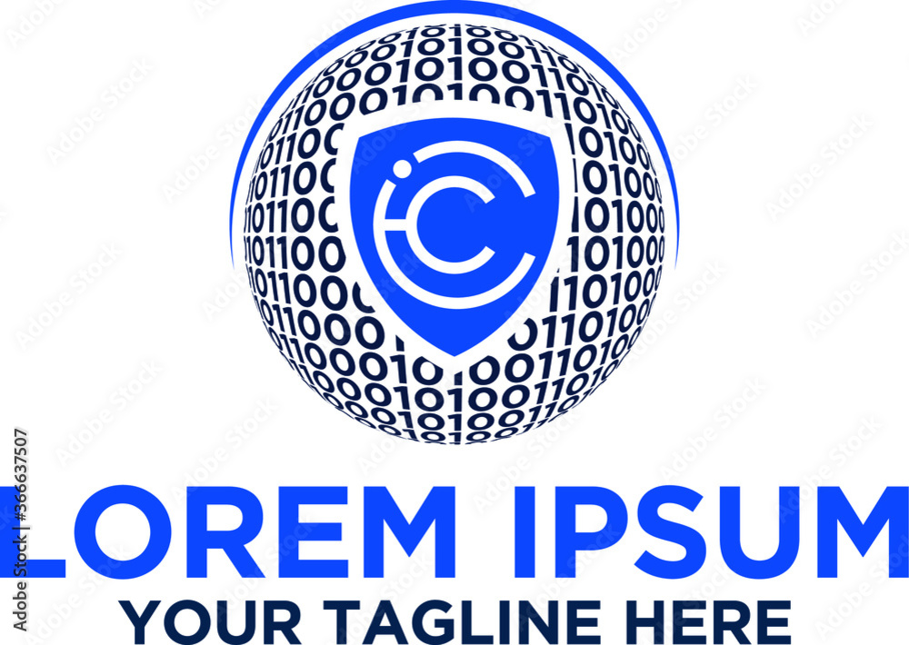 Obraz premium Global Cyber Security Logo