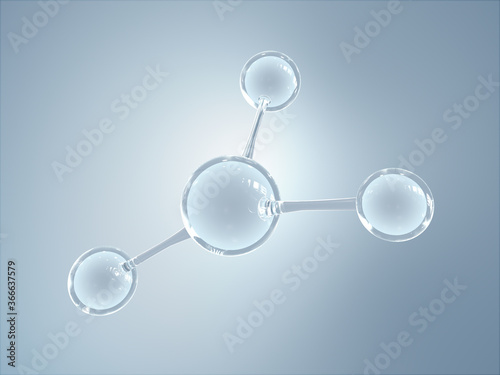 Molecule or atom clean structure background for science,chemistry and biotechnology. Abstract graphic illustration science medical background 3d rendering. © MOMOSTOCK