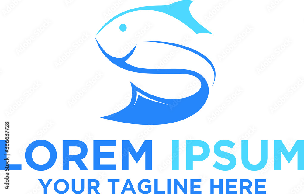 Letter S Simple Fish Logo Letter S Simple Fish Logo
