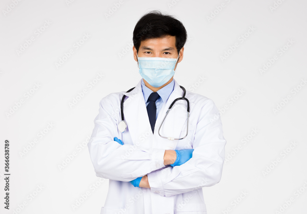 Portrait of Doctor standing arms crossed. Portrait of Doctor standing arms crossed.