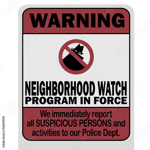 Wallpaper Mural Neighborhood watch warning sign Torontodigital.ca