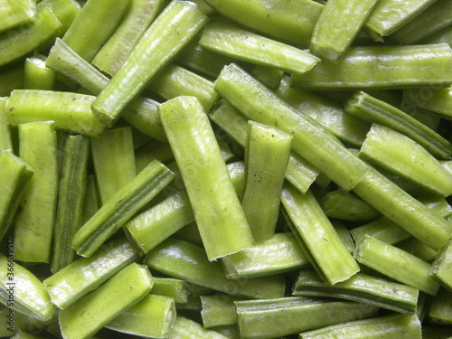 Diced cut green color raw Guar cluster beans