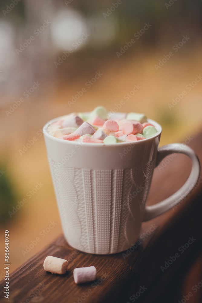 cup of coffee with marshmallows