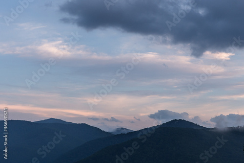 North Carolina mountains at sunset