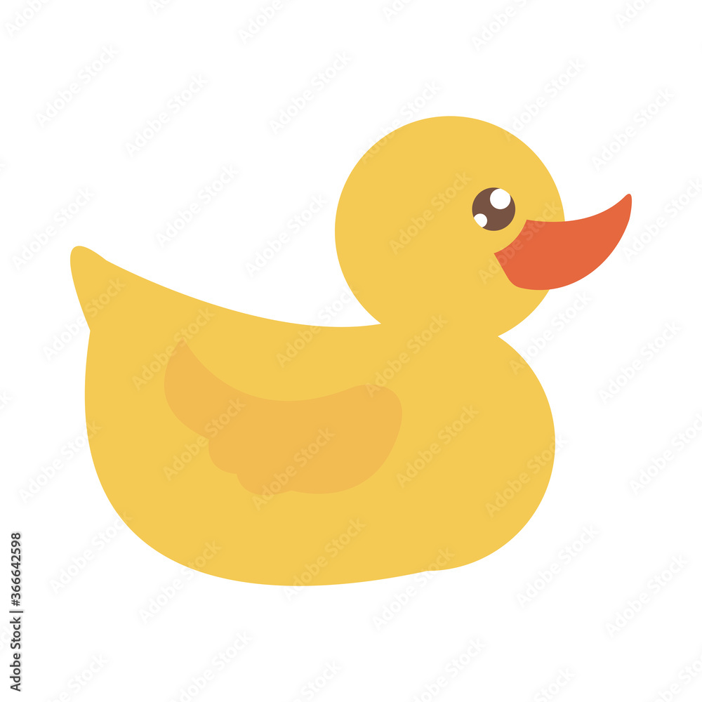rubber duck toy object for small children to play, flat style cartoon rubber duck toy object for small children to play, flat style cartoon