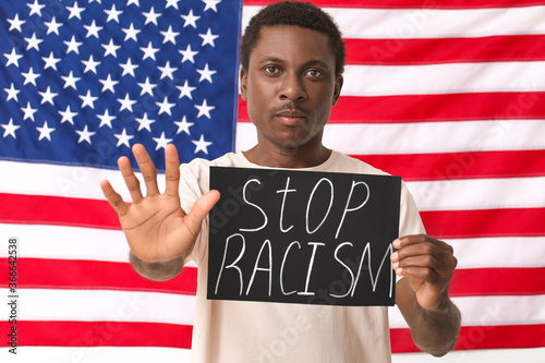 Sad African-American man wi...