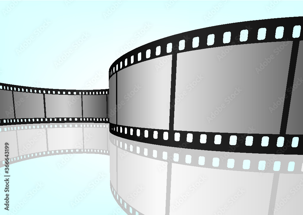 Cinema, movie and photography 35mm film strip template.  Vector 3D elements.