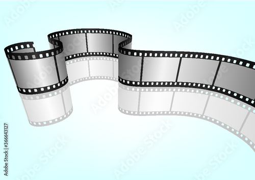 Cinema, movie and photography 35mm film strip template.  Vector 3D elements.