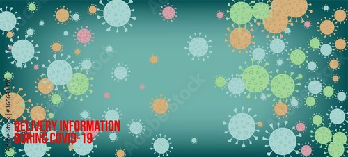 Delivery During COVID-19 Banner. Flat Cartoon Coronavirus Medical 