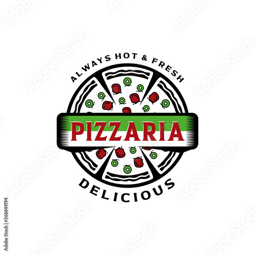 Pizza logo design vector template