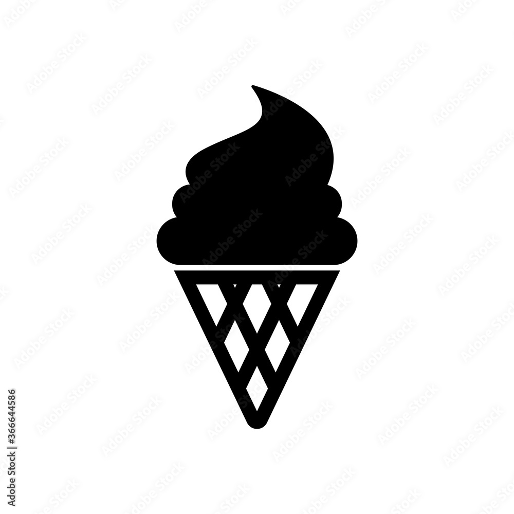 ice cream cone silhouette vector illustration