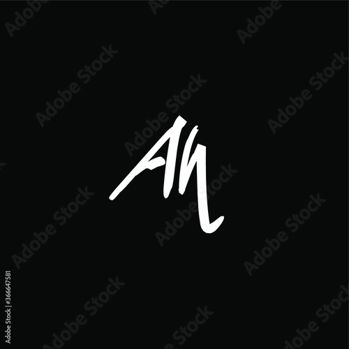 Ah Initial handwriting logo vector