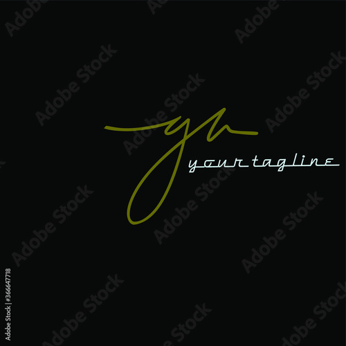 Ga Initial handwriting logo vector