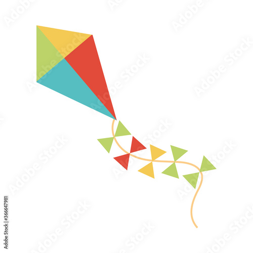 kite toy object for small children to play, flat style cartoon
