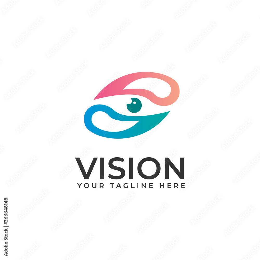 Abstract Eye Vision Minimalist Premium Logo Vector Abstract Eye Vision Minimalist Premium Logo Vector