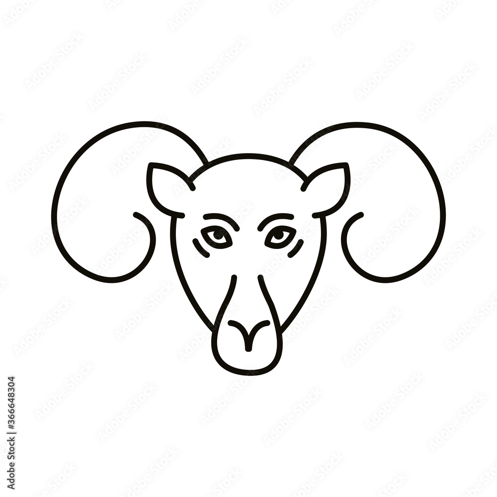aries zodiac sign line style icon aries zodiac sign line style icon