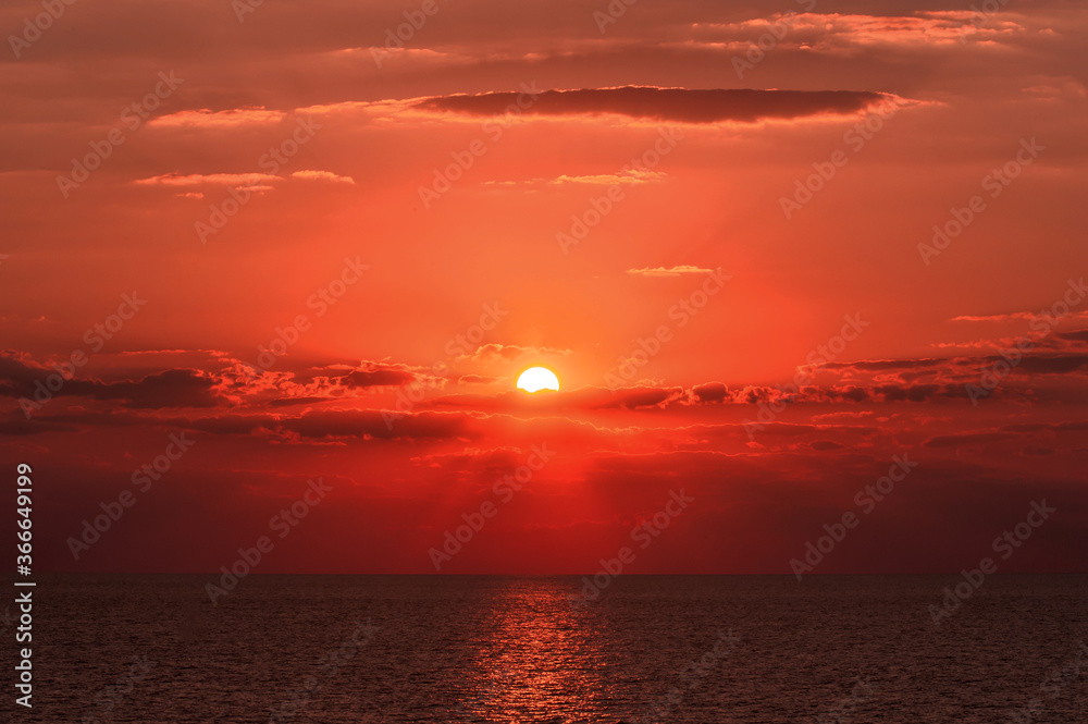 Fantastic and wonderful Caribbean sea sun set.
