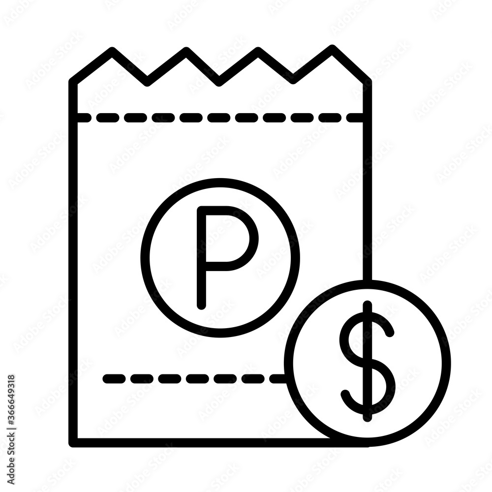 parking ticket money transport line style icon design parking ticket money transport line style icon design