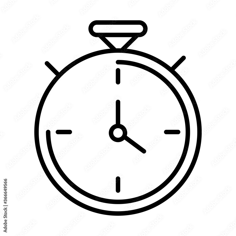 stopwatch clock time line style icon design stopwatch clock time line style icon design